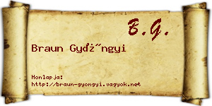 Braun Gyöngyi névjegykártya