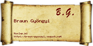 Braun Gyöngyi névjegykártya